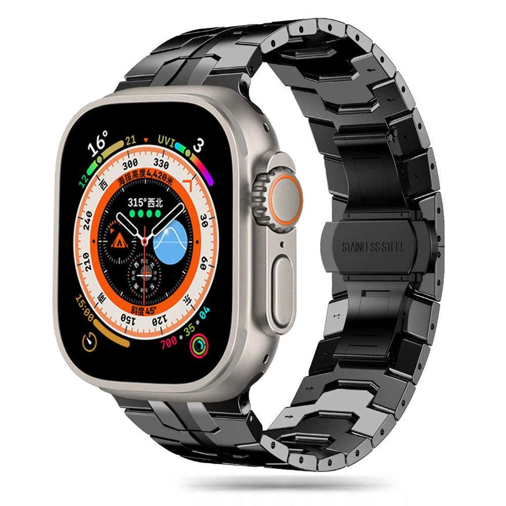 Tech-Protect rustfrit liniearmbånd til Apple Watch 4 / 5 / 6 / 7 / 8 / 9 / SE / Ultra 1 / 2 (42/44/45/49 mm) - sort