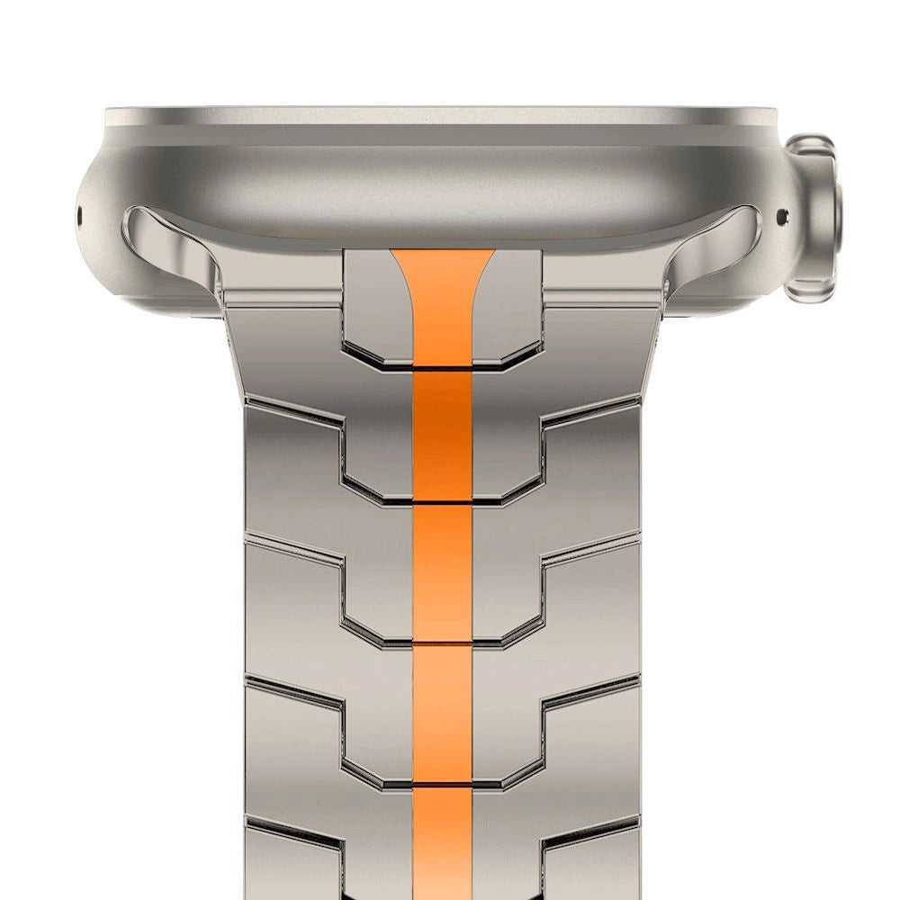 Tech-Protect rustfrit liniearmbånd til Apple Watch 4 / 5 / 6 / 7 / 8 / 9 / SE / Ultra 1 / 2 (42/44/45/49 mm) - Titanium Orange