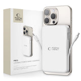 Tech-Protect LifeMag PB31 Power Bank med MagSafe 10000mAh 15W USB-C / USB-A / Indbygget USB-C / Lightning Kabler - hvid