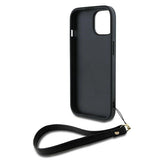 DKNY Wrist Strap Stock Logo Case til iPhone 15 / 14 / 13 - sort