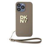DKNY Wrist Strap Stock Logo Case til iPhone 15 Pro Max - beige