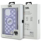 Karl Lagerfeld IML Crossbody Monogram Karl & Choupette Head MagSafe Case til iPhone 15 Pro Max - Purple