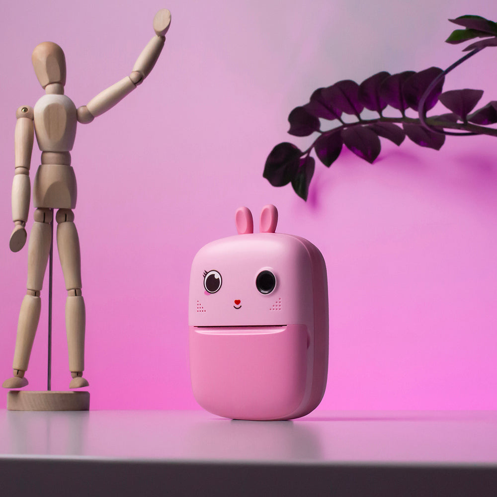 Mini termisk printer til børn med kamera og videokamera - Pink