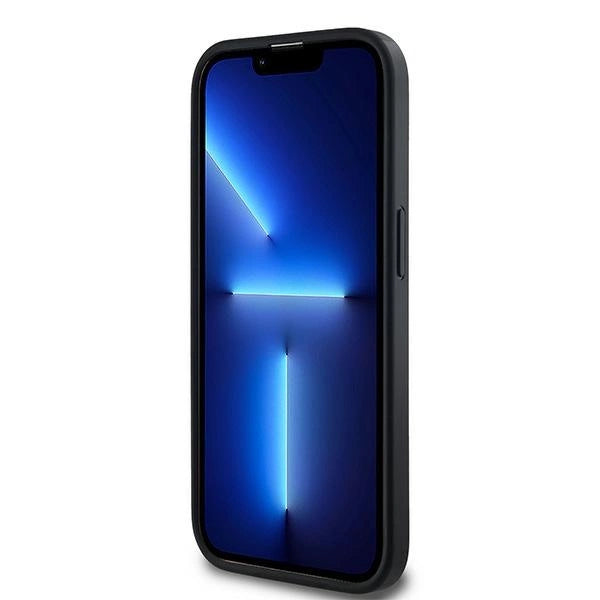 DKNY Leather Checkered Mono Pattern MagSafe Case for iPhone 13 Pro / 13 - Black