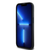 DKNY Leather Checkered Mono Pattern MagSafe case for iPhone 14 Pro - black