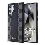 DKNY læder krydsede Mono mønster MagSafe Case til Samsung Galaxy S24 Ultra - sort
