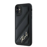 Karl Lagerfeld Diagonal Quilted Script case for iPhone 11 / Xr - black