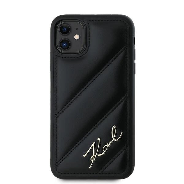 Karl Lagerfeld Diagonal Quilted Script case for iPhone 11 / Xr - black