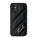 Karl Lagerfeld Diagonal Quilted Script case for iPhone 11 / Xr - black