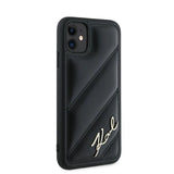 Karl Lagerfeld Diagonal Quilted Script case for iPhone 11 / Xr - black