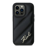 Karl Lagerfeld Diagonal Quilted Script case for iPhone 13 Pro Max - black