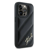 Karl Lagerfeld Diagonal Quilted Script case for iPhone 13 Pro Max - black