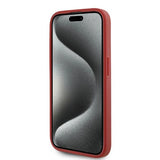 Karl Lagerfeld Diagonal Quilted Script case for iPhone 15 Pro - red