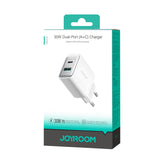 Joyroom JR-TCF15 netværksoplader USB-C / USB-A 30W - hvid