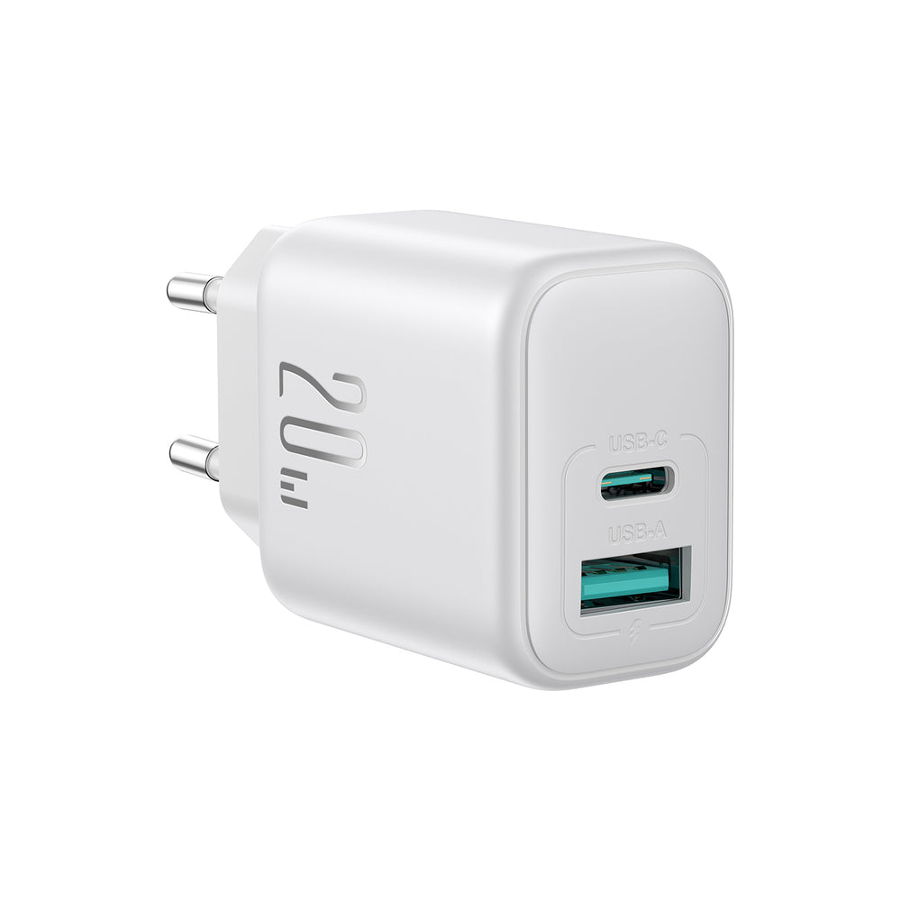 Joyroom JR-TCF21 netværksoplader USB-C / USB-A 20W PD / QC 3.0 - hvid