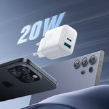 Joyroom JR-TCF21 netværksoplader USB-C / USB-A 20W PD / QC 3.0 - hvid