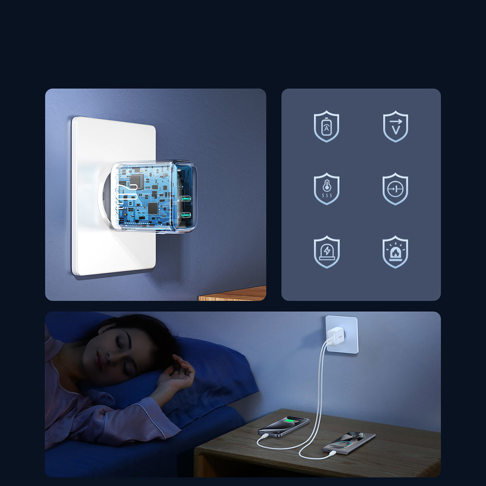 Joyroom JR-TCF12 strømoplader 2x USB-C 20W PD / QC 3.0 - hvid