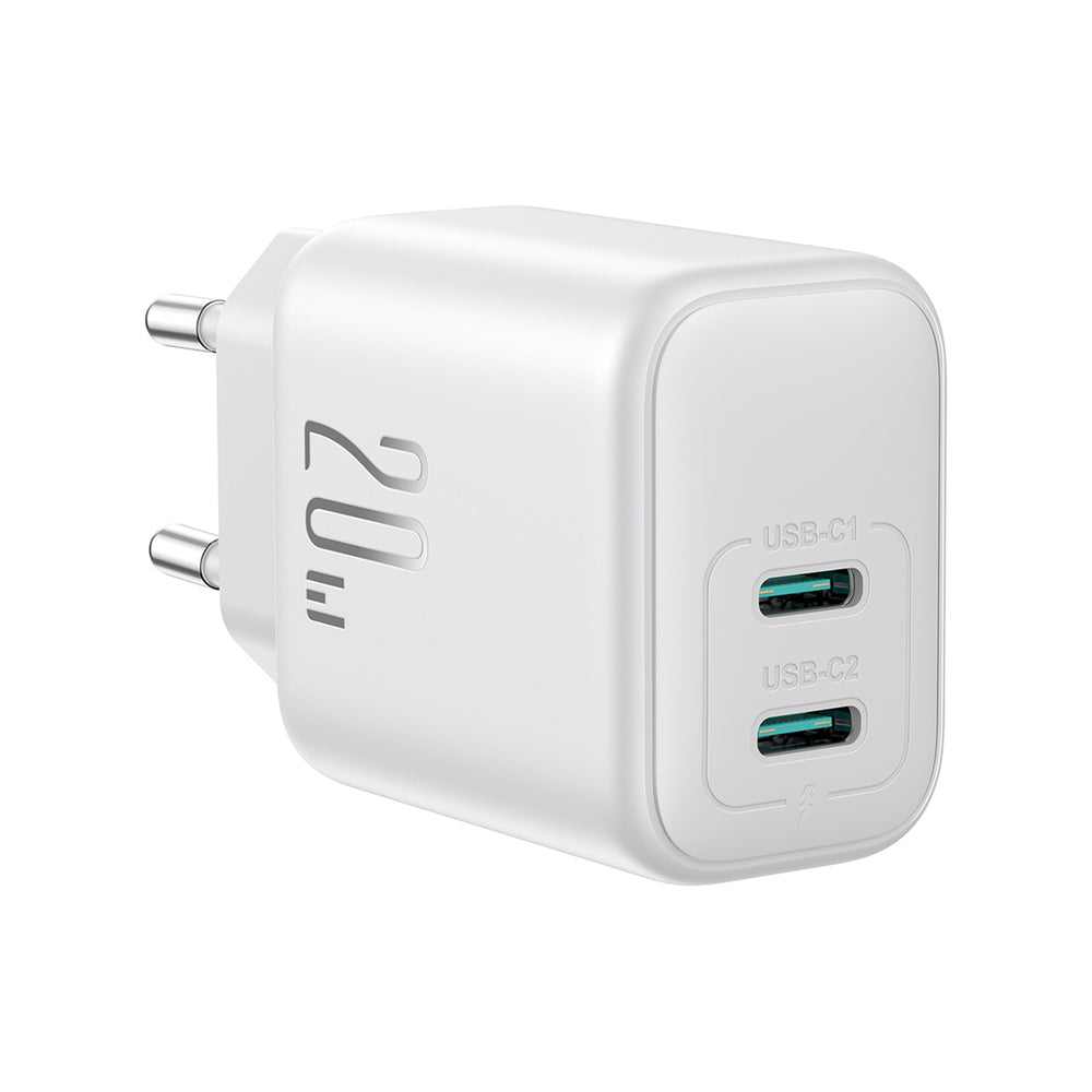 Joyroom JR-TCF12 strømoplader 2x USB-C 20W PD / QC 3.0 - hvid
