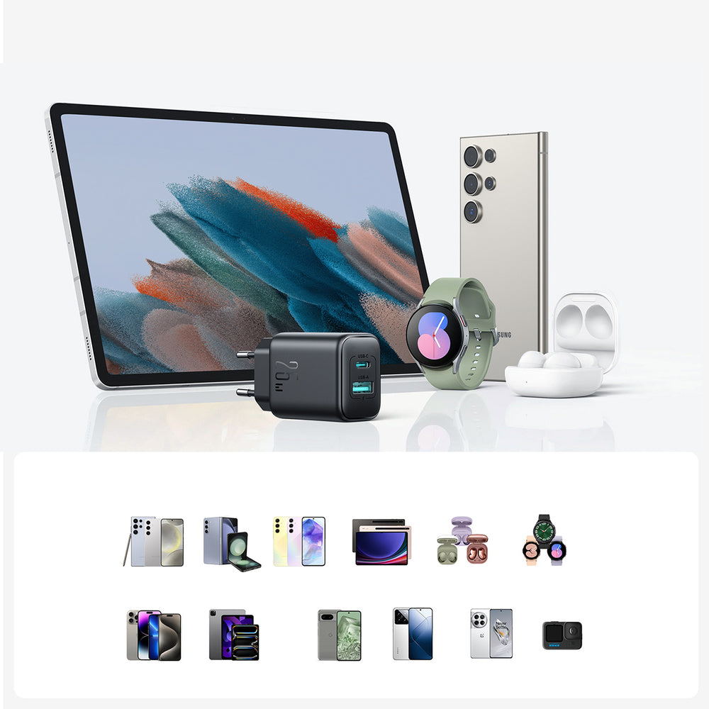 Joyroom JR-TCF13 netværksoplader USB-C / USB-A 25W SFC / PPS / PD - sort