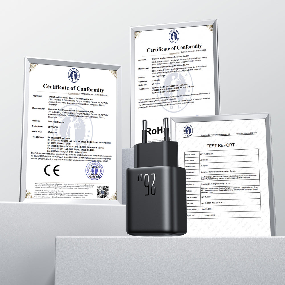 Joyroom JR-TCF13 netværksoplader USB-C / USB-A 25W SFC / PPS / PD - sort
