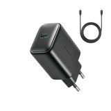 Joyroom JR-TCF23 netværksoplader USB-C 25W SFC / PPS / PD - sort + USB-C / USB-C kabel 1m
