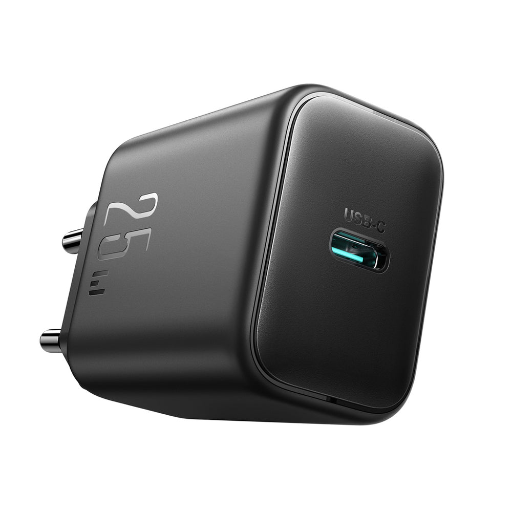 Joyroom JR-TCF23 netværksoplader USB-C 25W SFC / PPS / PD - sort + USB-C / USB-C kabel 1m