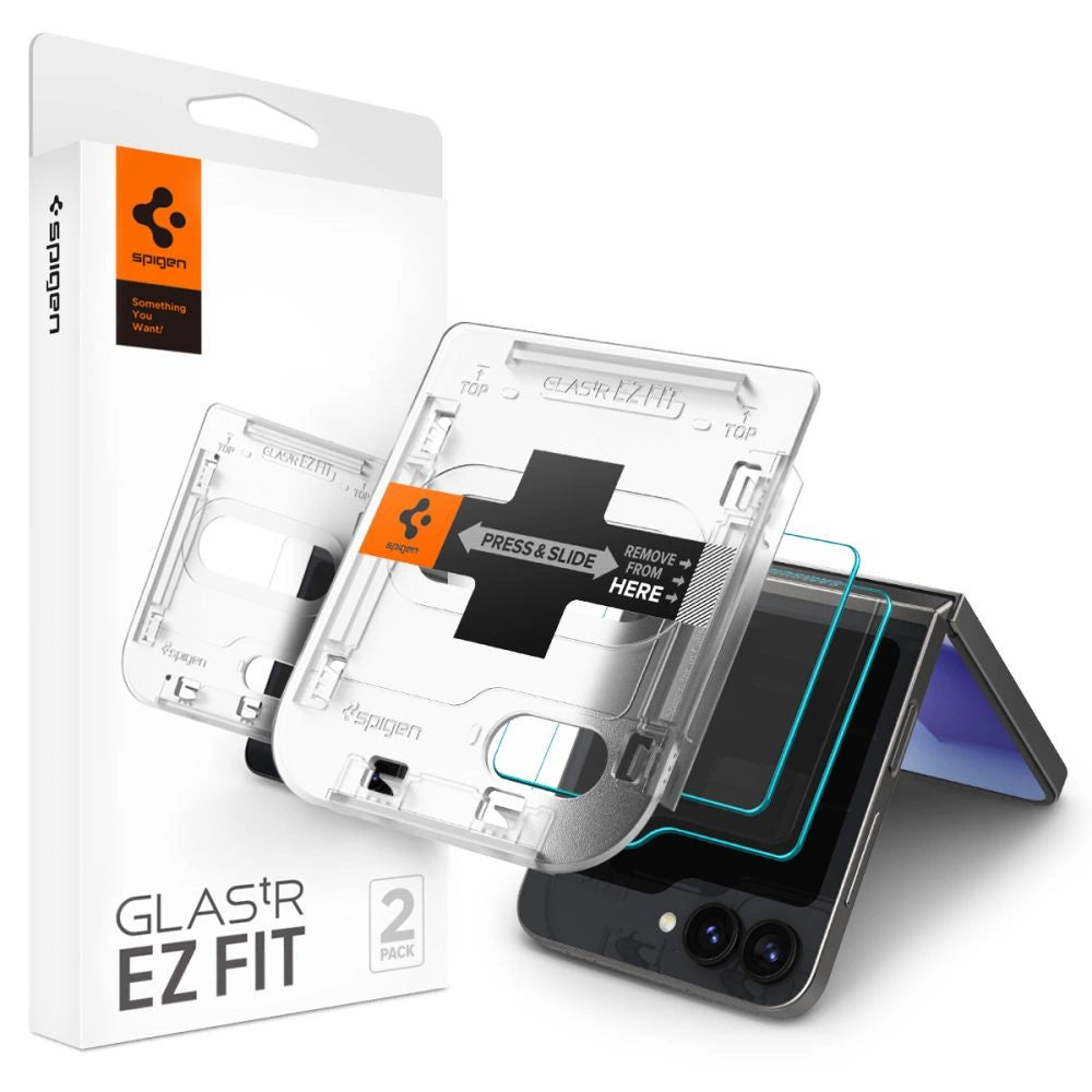 Spigen Glas.tR EZ Fit tempereret glas til Samsung Galaxy Z Flip 6 - 2 stk.
