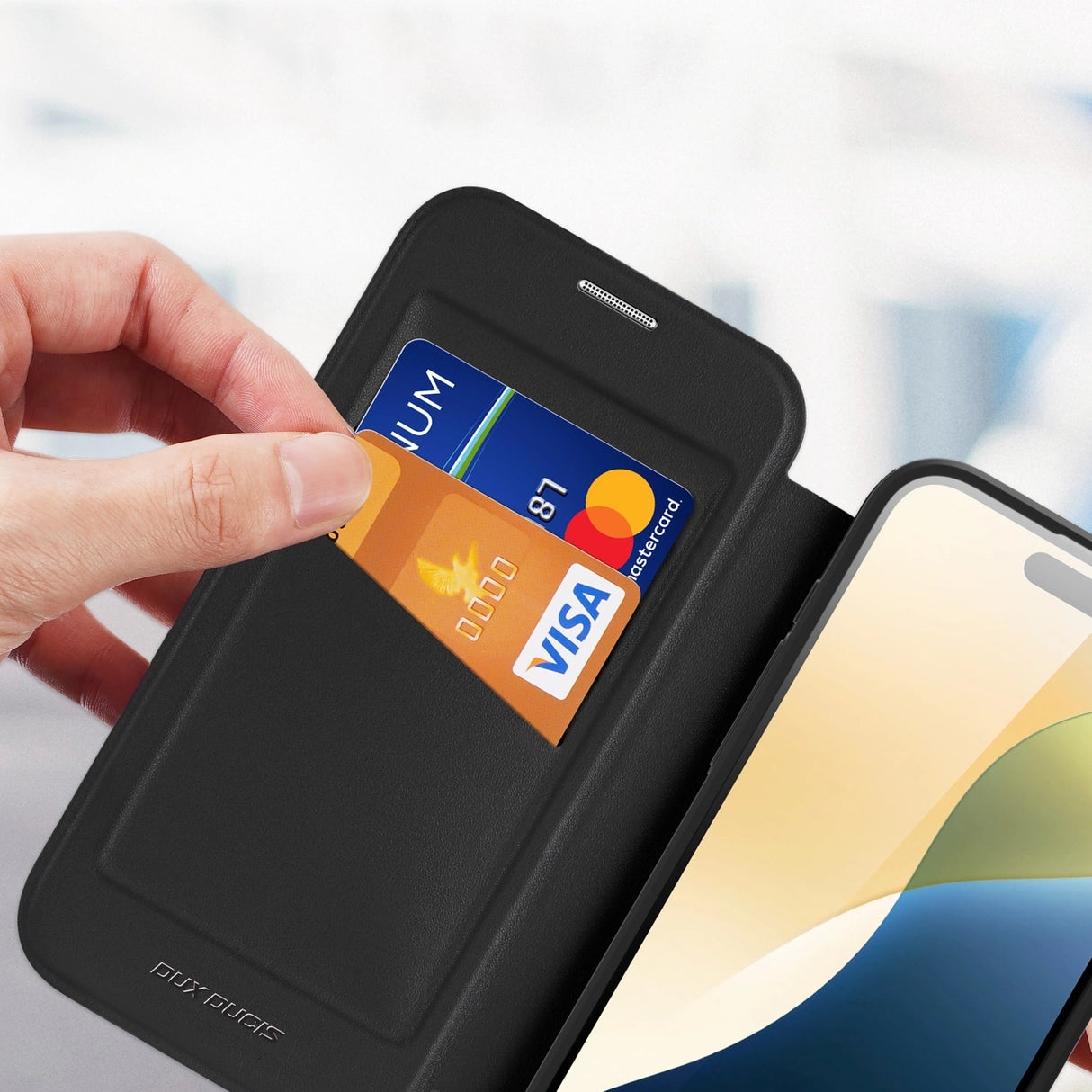 Dux Ducis Skin X Pro iPhone 16 Case med MagSafe og Flip Cover - sort