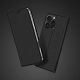 Dux Ducis Skin Pro iPhone 16 Pro Case with Flip and Card Slot - Black
