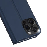 Dux Ducis Skin Pro iPhone 16 Pro Max Case with Flip and Card Slot - Blue