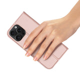 Dux Ducis Skin Pro iPhone 16 Pro Max Case with Flip and Card Slot - Pink