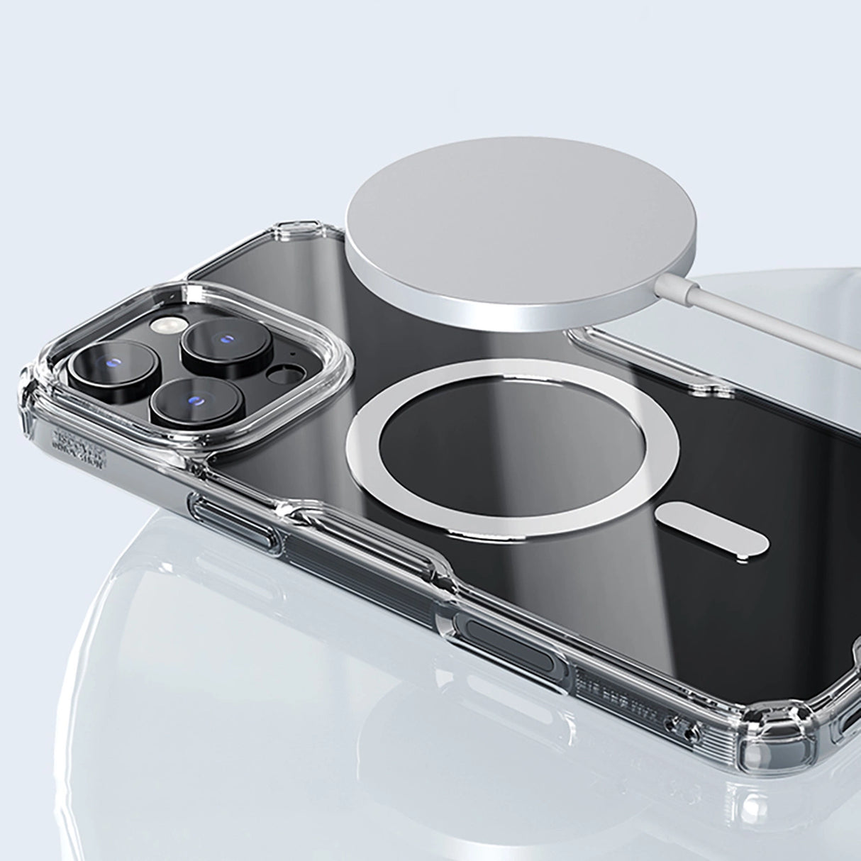 Nillkin Nature Pro Magnetic Case med MagSafe til iPhone 16 Pro - Transparent & Hvid