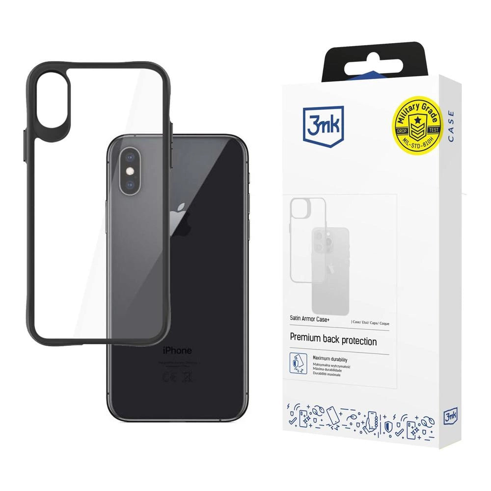 3mk Satin Armor Case + -kasse til iPhone X / XS - gennemsigtig