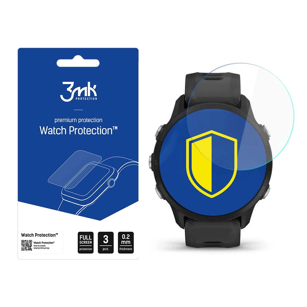 3mk Watch ProtectionTM v. FlexibleGlass hybridglas på Garmin Forerunner 955