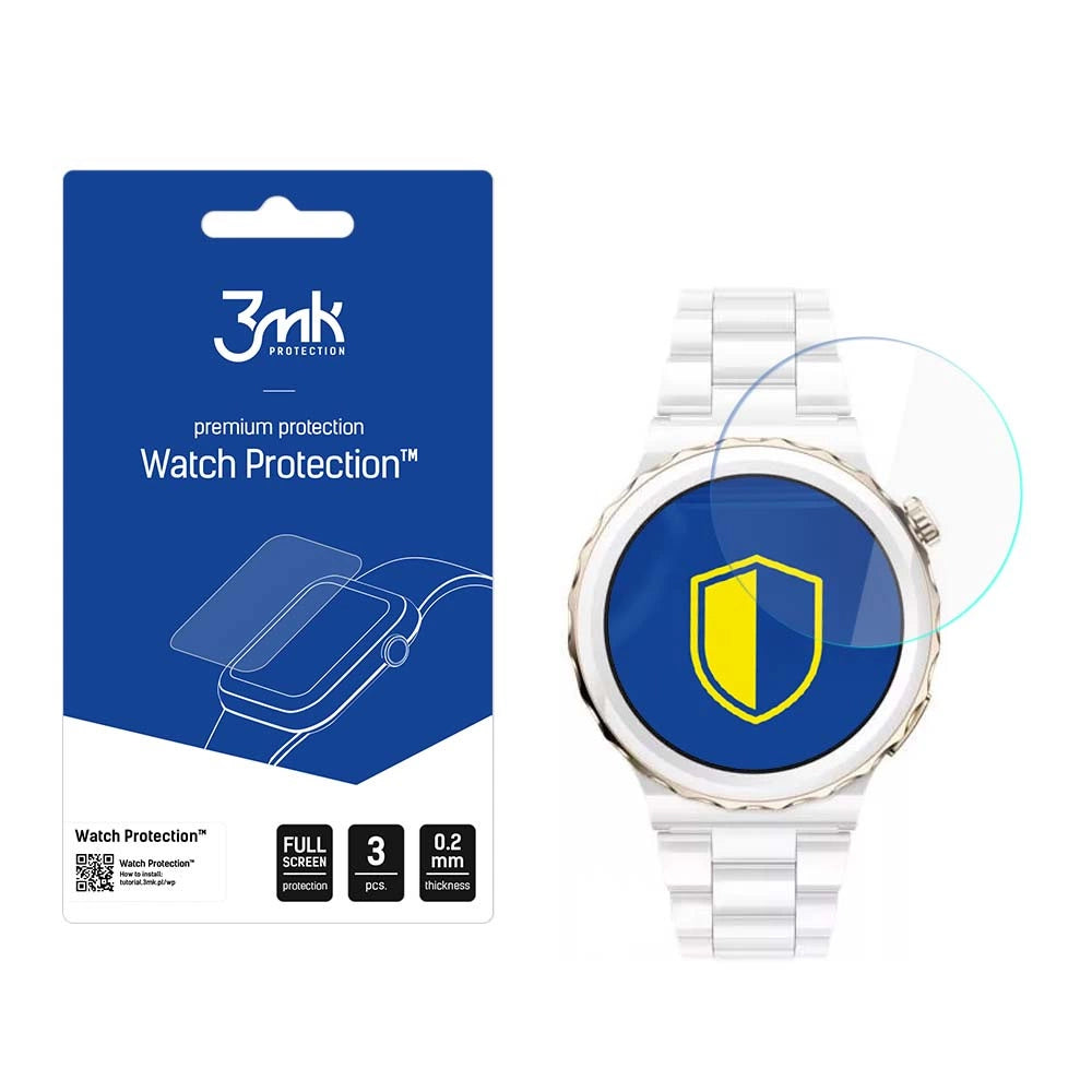 3mk Watch ProtectionTM v. FlexibleGlass hybridglas på Huawei Watch GT 3 Pro Elegant 43 mm