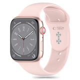 Tech-Protect Silicone Strap til Apple Watch 4 / 5 / 6 / 7 / 8 / 9 / SE (38 / 40 / 41 mm) - Pink