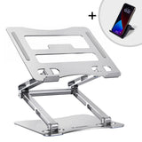 Wozinsky WRS-CPY75DSS Aluminium Laptop og Tablet Stand + Gratis Smartphone Stand - Silver