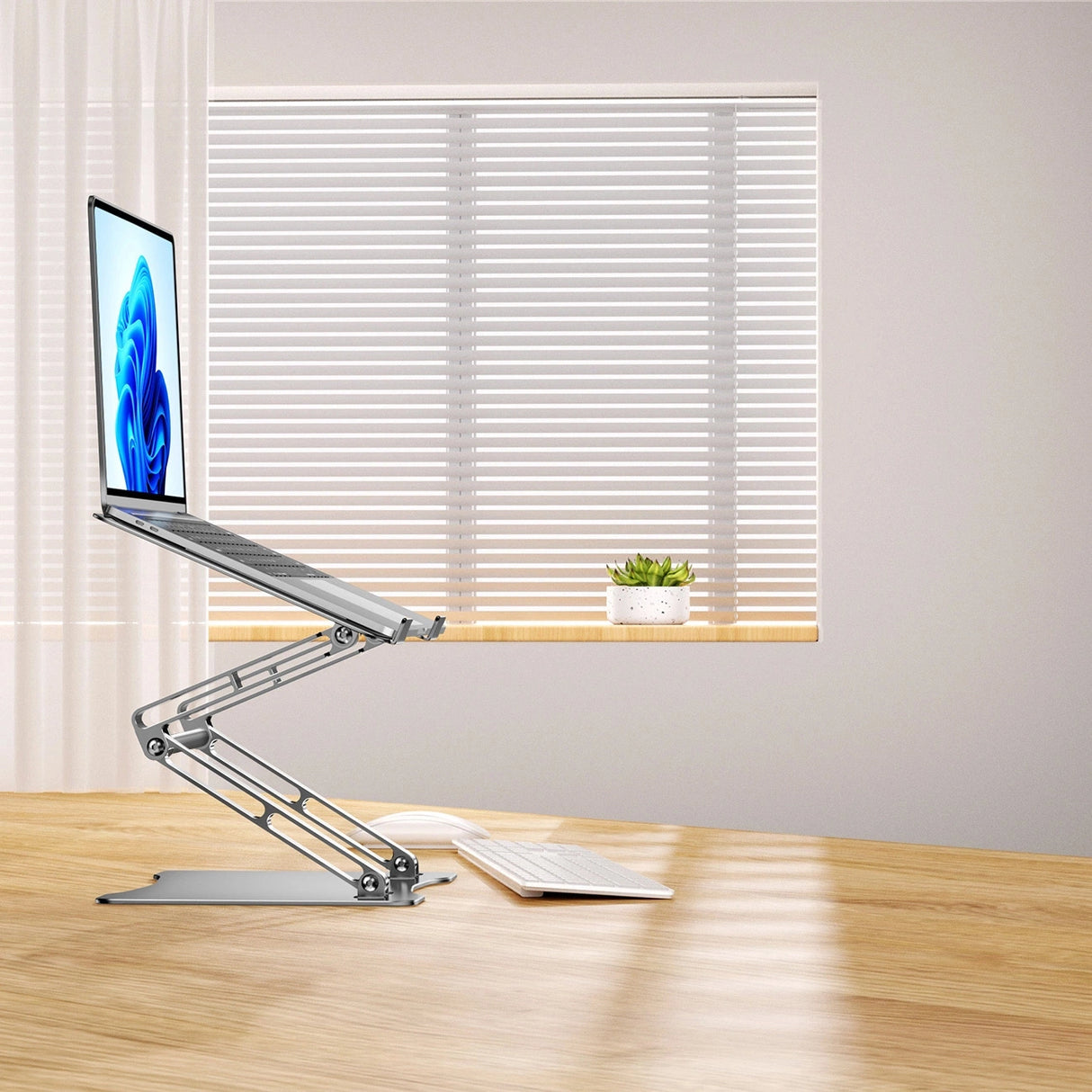 Wozinsky WRS-CPY75DSS Aluminium Laptop og Tablet Stand + Gratis Smartphone Stand - Silver