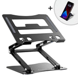 Wozinsky WRS-CPY75DSB Aluminium Laptop og Tablet Stand + Gratis Smartphone Stand - sort