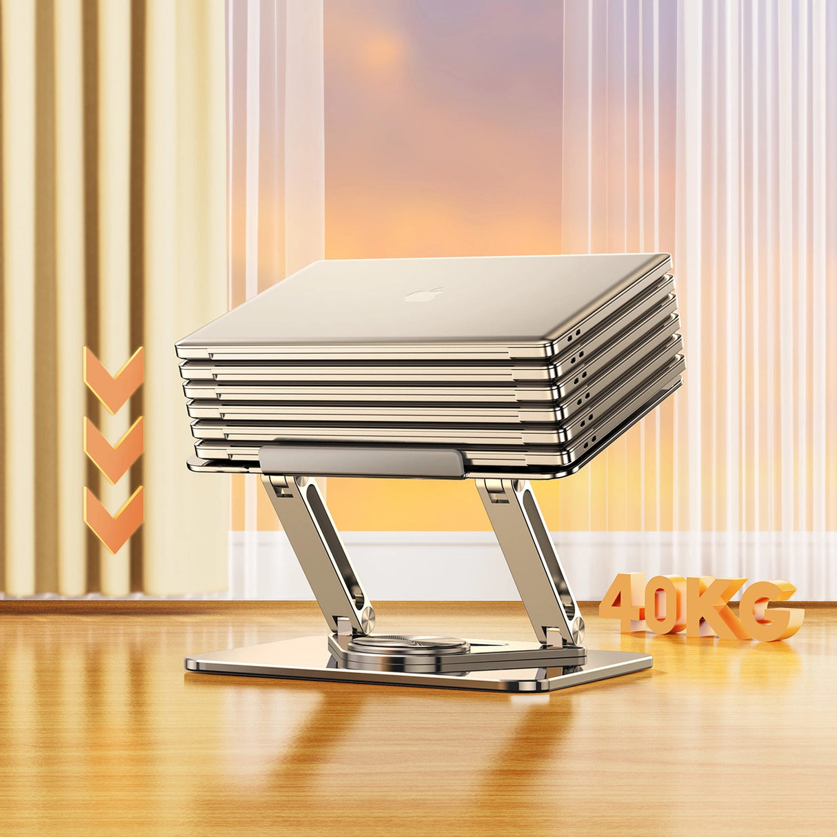 Laptop stativ Wozinsky WRS-CPY84SS aluminium + Gratis! smartphone stativ - sølv