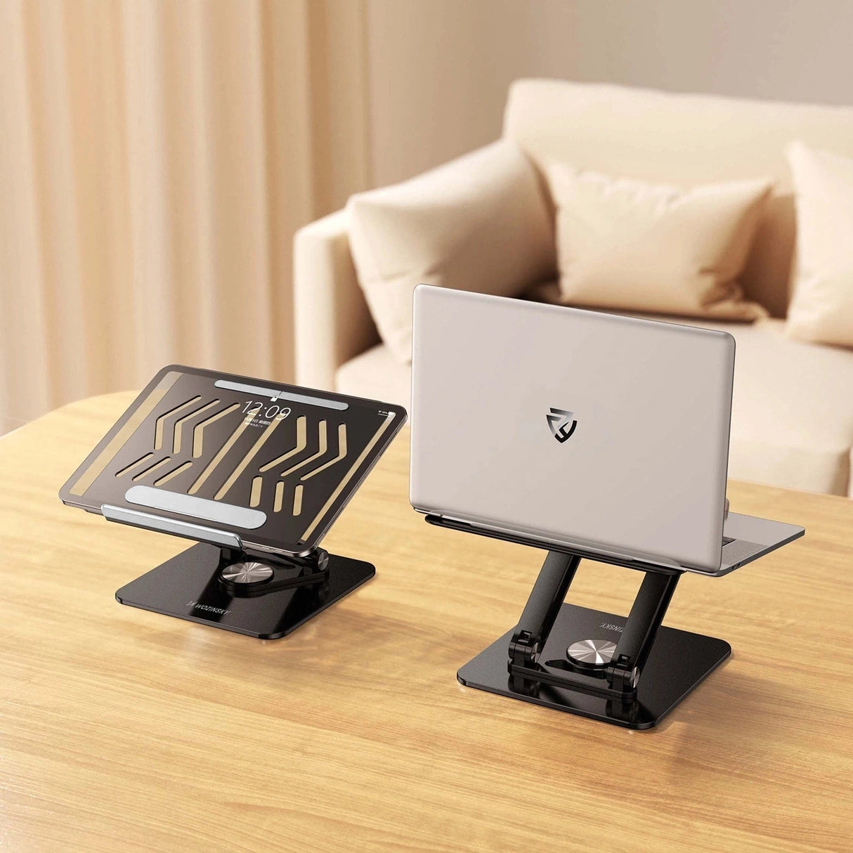 Wozinsky WRS-CPY84SB 360 Aluminum Laptop and Tablet Stand + Free Smartphone Stand - Black