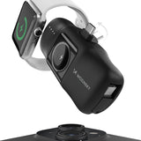 Wozinsky WF16-YCS 5000mAh 15W USB-C Mini Power Bank med indbygget USB-C-kabel og Apple Watch-oplader - sort
