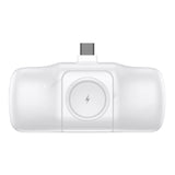 Wozinsky WF16-YCS 5000mAh 15W USB-C Mini Power Bank med indbygget USB-C-kabel og Apple Watch-oplader - hvid