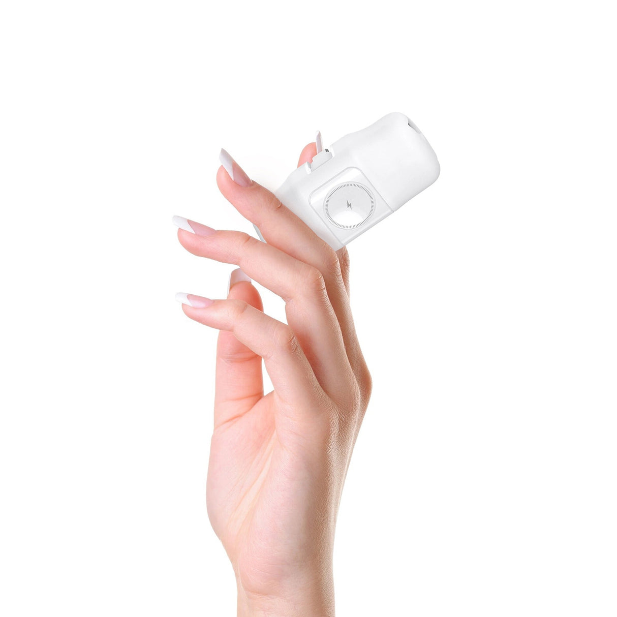 Wozinsky WF16-YCS 5000mAh 15W USB-C Mini Power Bank med indbygget USB-C-kabel og Apple Watch-oplader - hvid