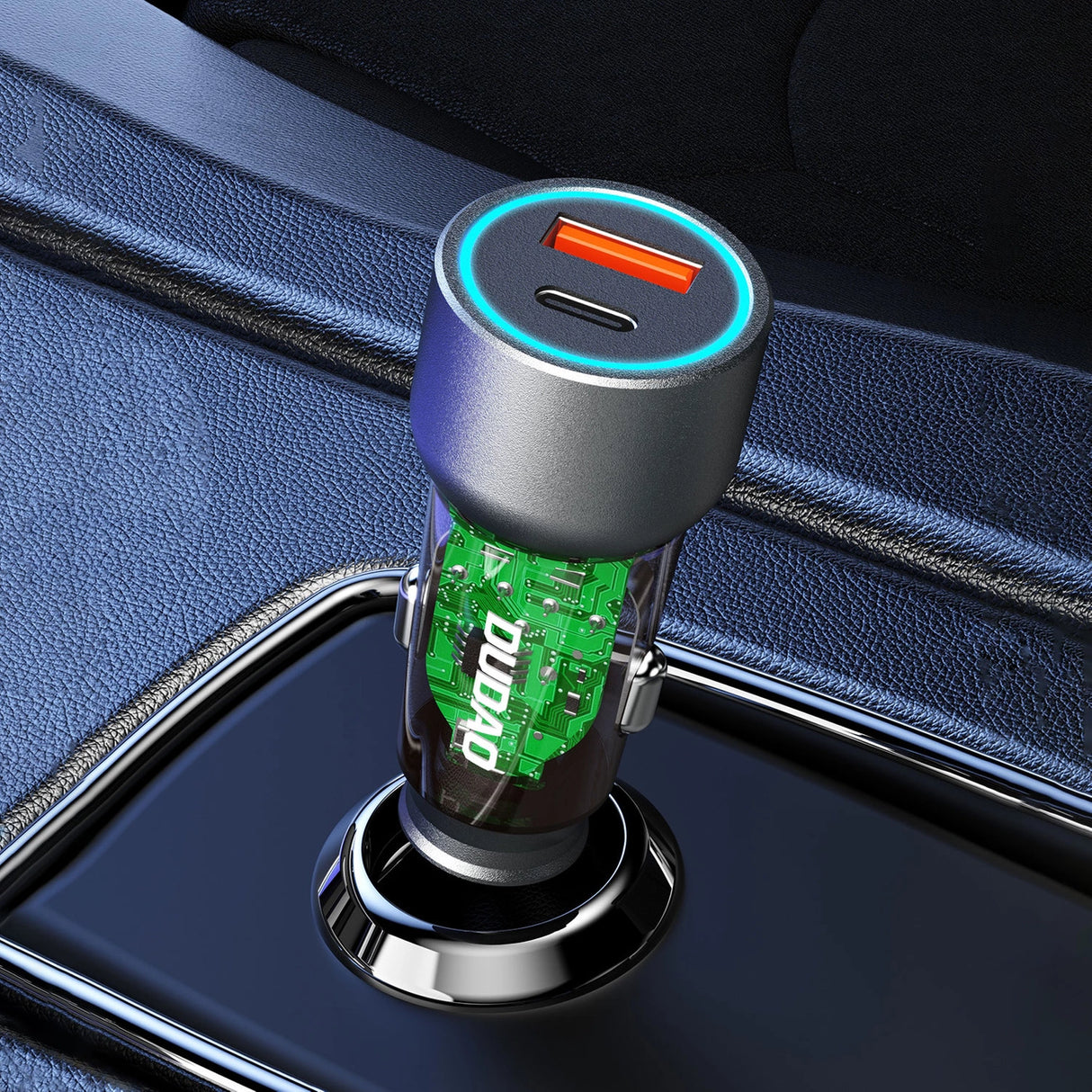 Dudao R4T 25W USB-A / USB-C Biloplader - Grå