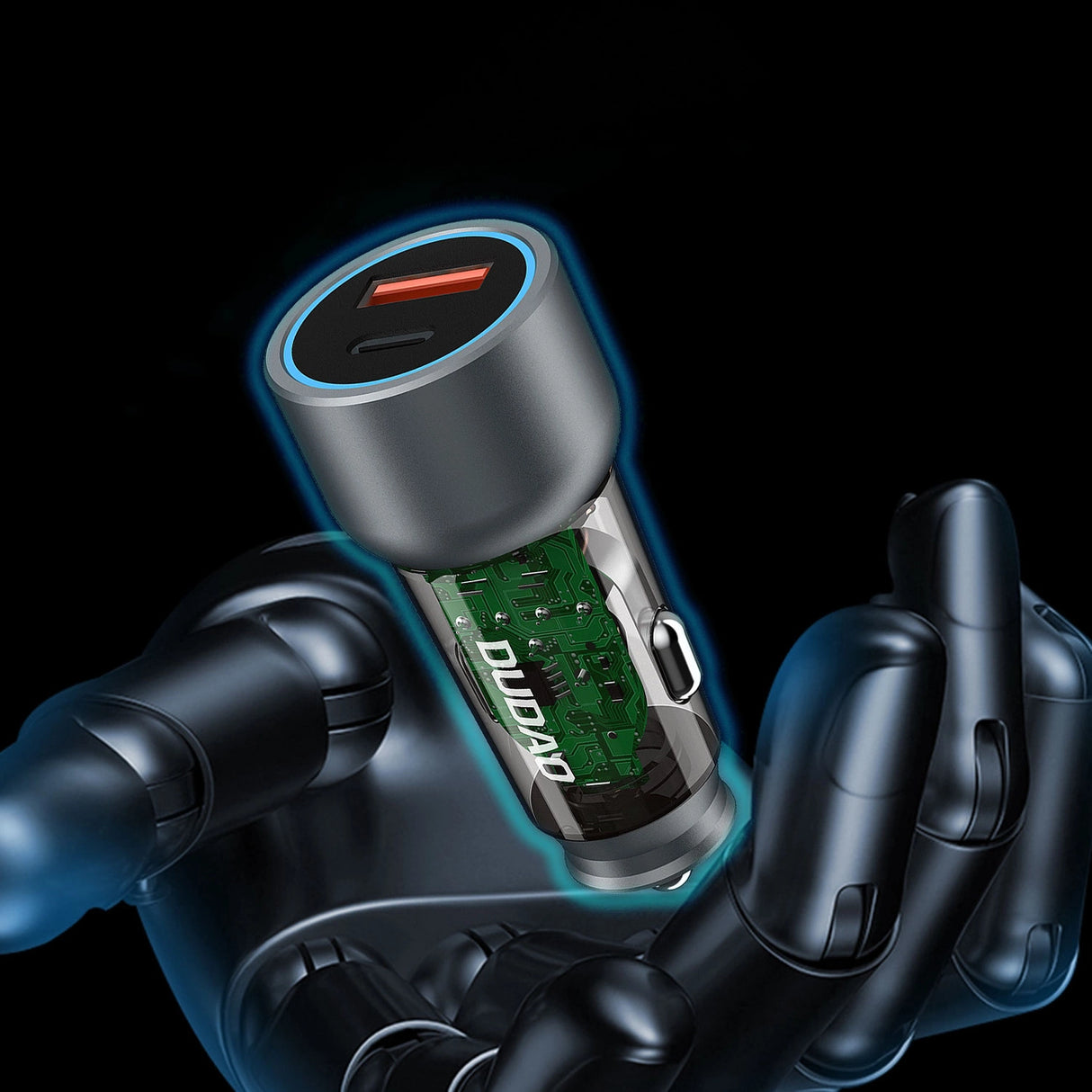 Dudao R4T 25W USB-A / USB-C Biloplader - Grå