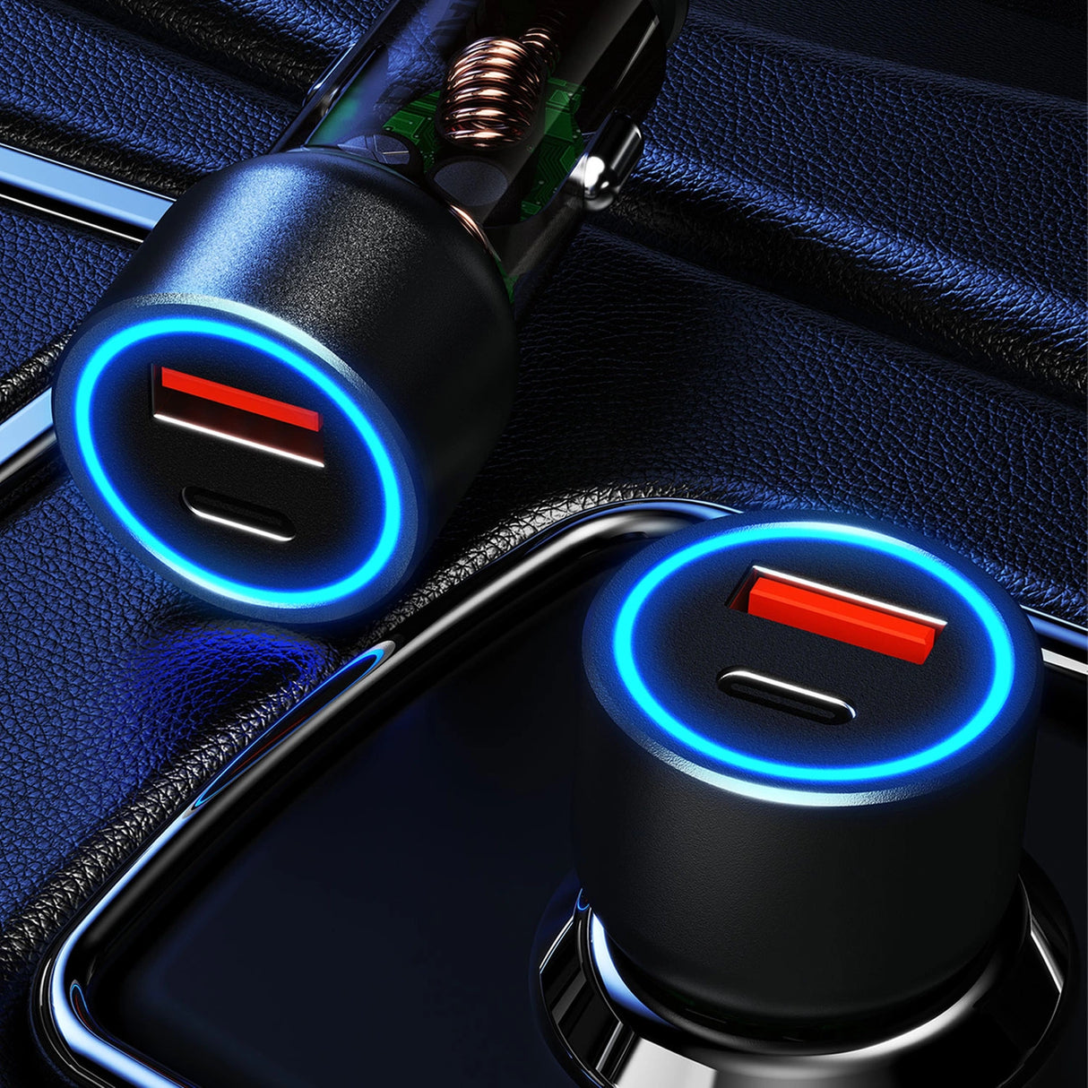 Dudao R4T 25W USB-A / USB-C Biloplader - Grå