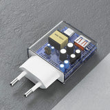 GaN Dudao A30EUT 30W USB-A / USB-C Wall Charger + USB-C - USB-C Cable - Hvid