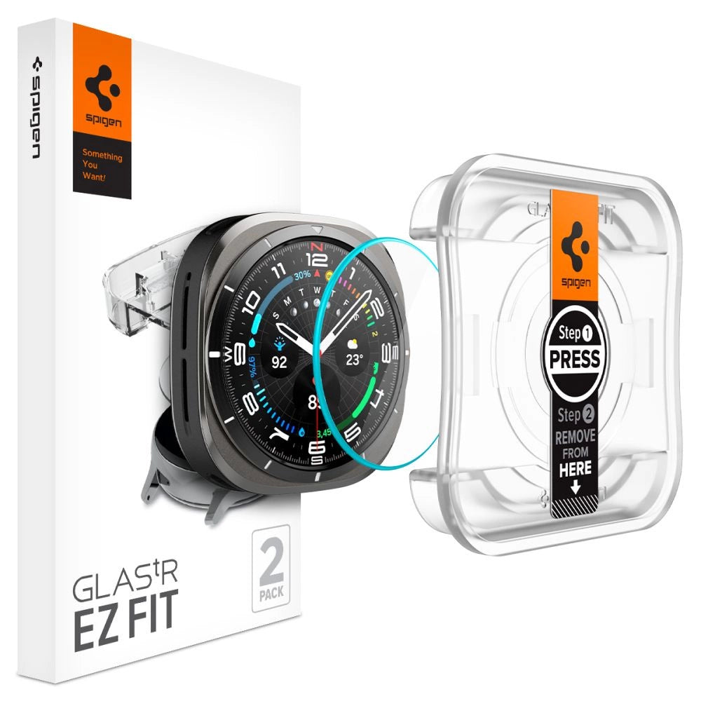 Spigen Glas.TR EZ Fit hærdet glas til Samsung Galaxy Watch Ultra (47mm) - Clear (2-pakning)