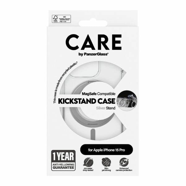 CARE af PanzerGlass Kickstand Case MagSafe til iPhone 15 Pro - sølv